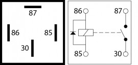 Relay 4-pin 12v 40A Open/Diode