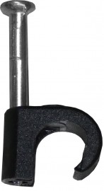 Round Cable Clip Black - 7-9mm 
